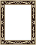 Brown and Cream Art Nouveau Vine Rug