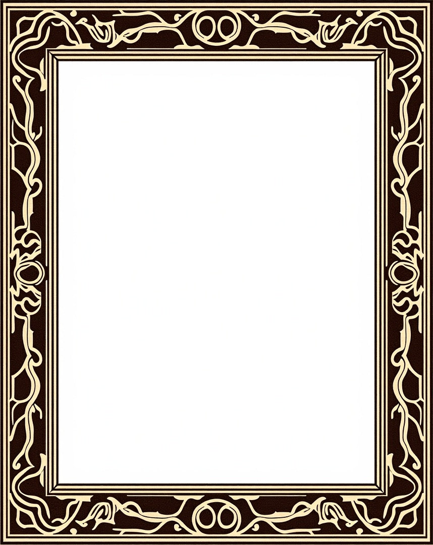 Brown and Cream Art Nouveau Vine Rug