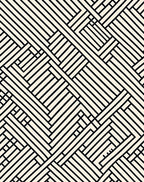Cream Black Intersecting Lines Rug