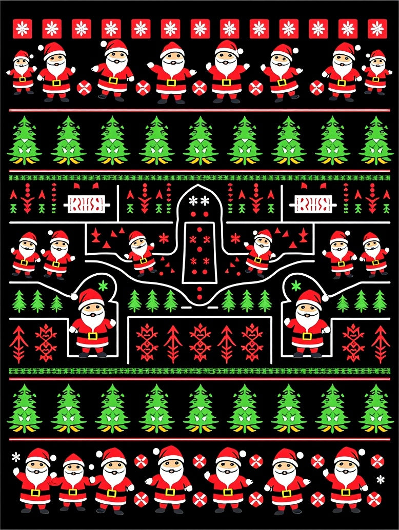 Holiday Christmas Santa Claus Trees Rug