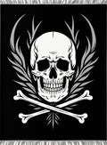 Monochromatic Skull Crossbones Winged Rug