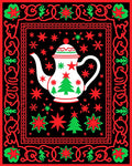 Retro Teapot Star Christmas Accent Rug
