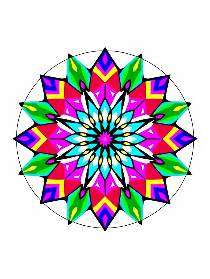 Vivid Rainbow Geometric Radiance Rug