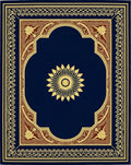 Gold Sunburst on Navy Traditional Medallion Rug