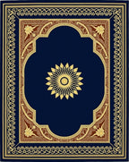 Gold Sunburst on Navy Traditional Medallion Rug