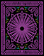 Pink Radial Starburst Neon Rug