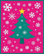Pink Teal Christmas Tree Snowflakes Rug