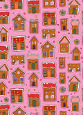 Pink Gingerbread Houses All-Over Rug