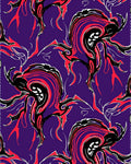 Bold Black Red Swirl Abstract Rug