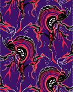 Bold Black Red Swirl Abstract Rug
