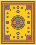 Sunny Yellow Mandala Floral Rug