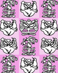 Pink Abstract Figure Grid Rug