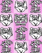 Pink Abstract Figure Grid Rug