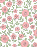 Whimsical Pink Floral Spring Garden Rug