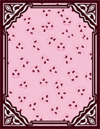 Pink Heart Faces Frame Rug