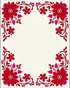 Crimson floral border red vines Rug