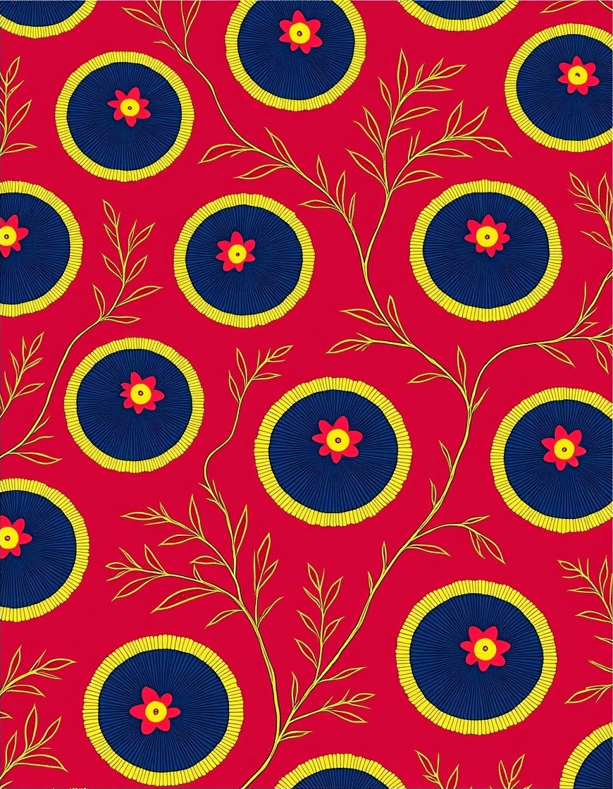 Crimson Sapphire Floral Vine Radiance Rug