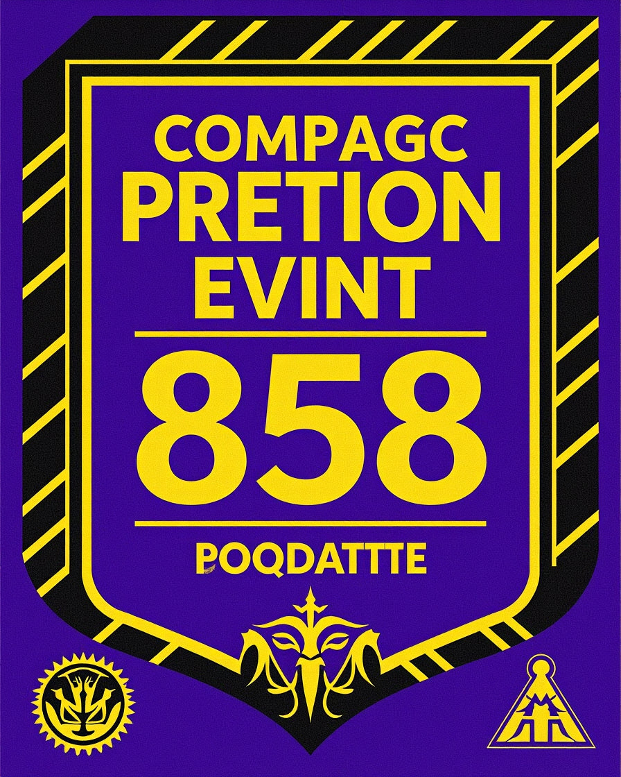 Bold Purple Yellow Emblem Shield Rug