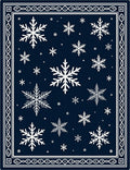 Deep Blue Snow Flurry Medallion Rug