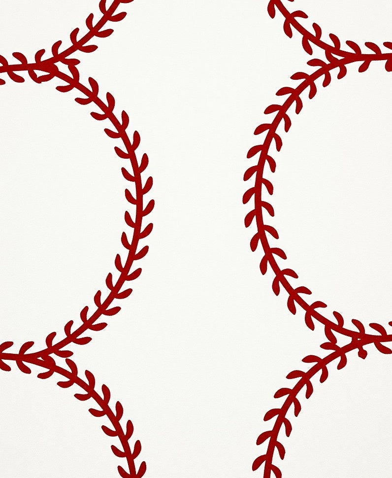 Crimson Baseball Stitchery Loops Rug