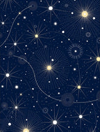 Cosmic Navy Starburst Swirl Rug