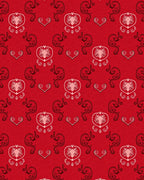Crimson Scrolled Heart Medallion Rug