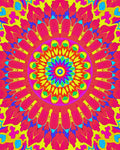Vibrant Pink Yellow Mandala Bloom Rug