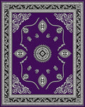 Rich Violet Intricate Mandalas Border Rug