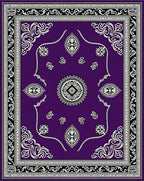 Rich Violet Intricate Mandalas Border Rug