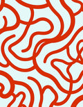 Crimson Abstract Flowing Lines Rug