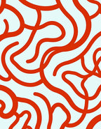 Crimson Abstract Flowing Lines Rug