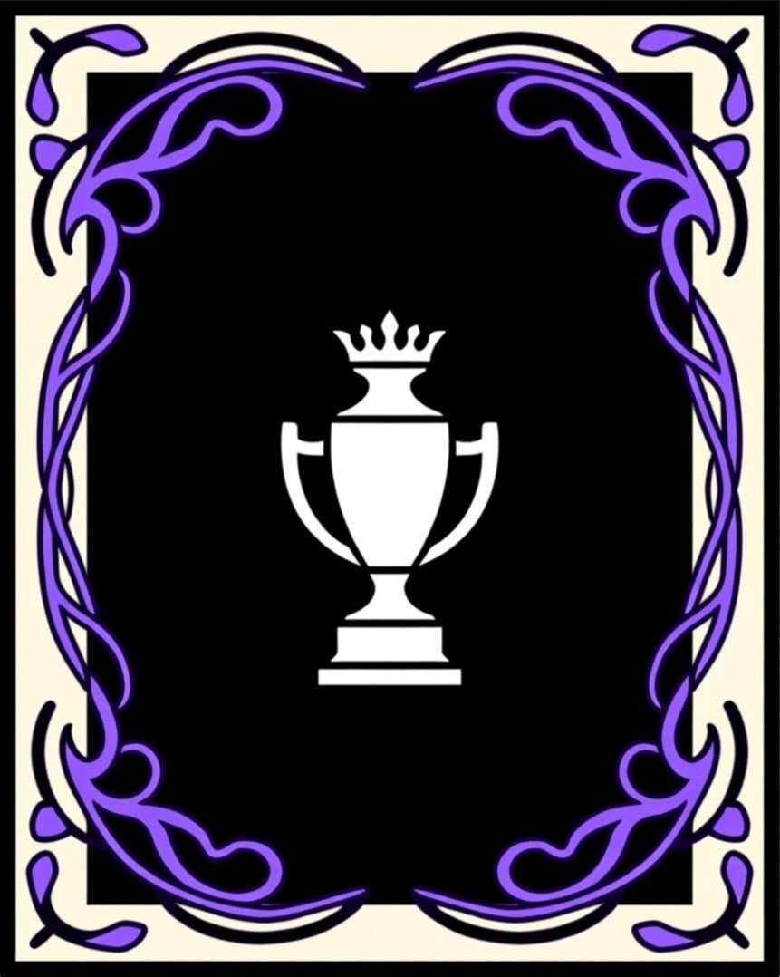 Bold Crested Trophy Black Border Rug