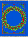 Azure Blue Wreath Berry Garland Rug