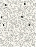 Whimsical Ghost Swirl Star Black and White Rug
