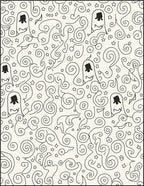 Whimsical Ghost Swirl Star Black and White Rug