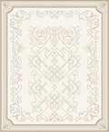 Ornate Cream and Brown Arabesque Rug