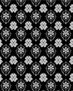 Black White Floral Damask Medallion Rug