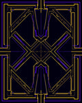 Geometric Art Deco Yellow Purple Inlay Rug