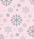 Pink Winter Snowflake Arrangement Rug