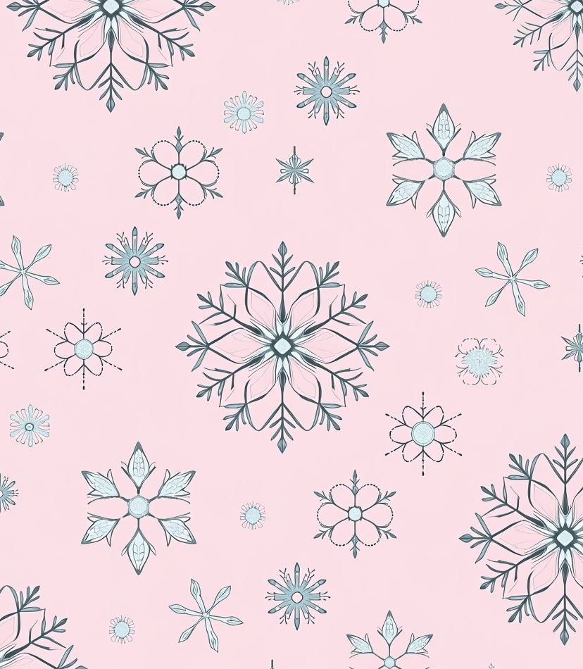 Pink Winter Snowflake Arrangement Rug