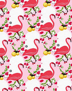Whimsical Pink Flamingo Floral Garden Rug