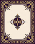 Regal Gold and Plum Medallion Rug