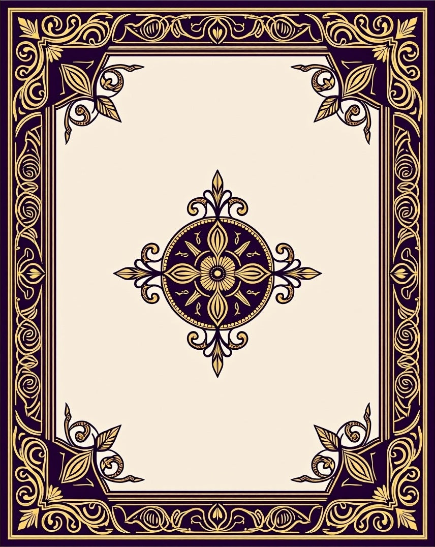 Regal Gold and Plum Medallion Rug