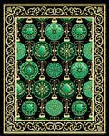 Emerald Green Ornamental Bauble Border Rug