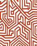 Bold Terracotta Geometric Maze Rug