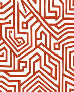 Bold Terracotta Geometric Maze Rug