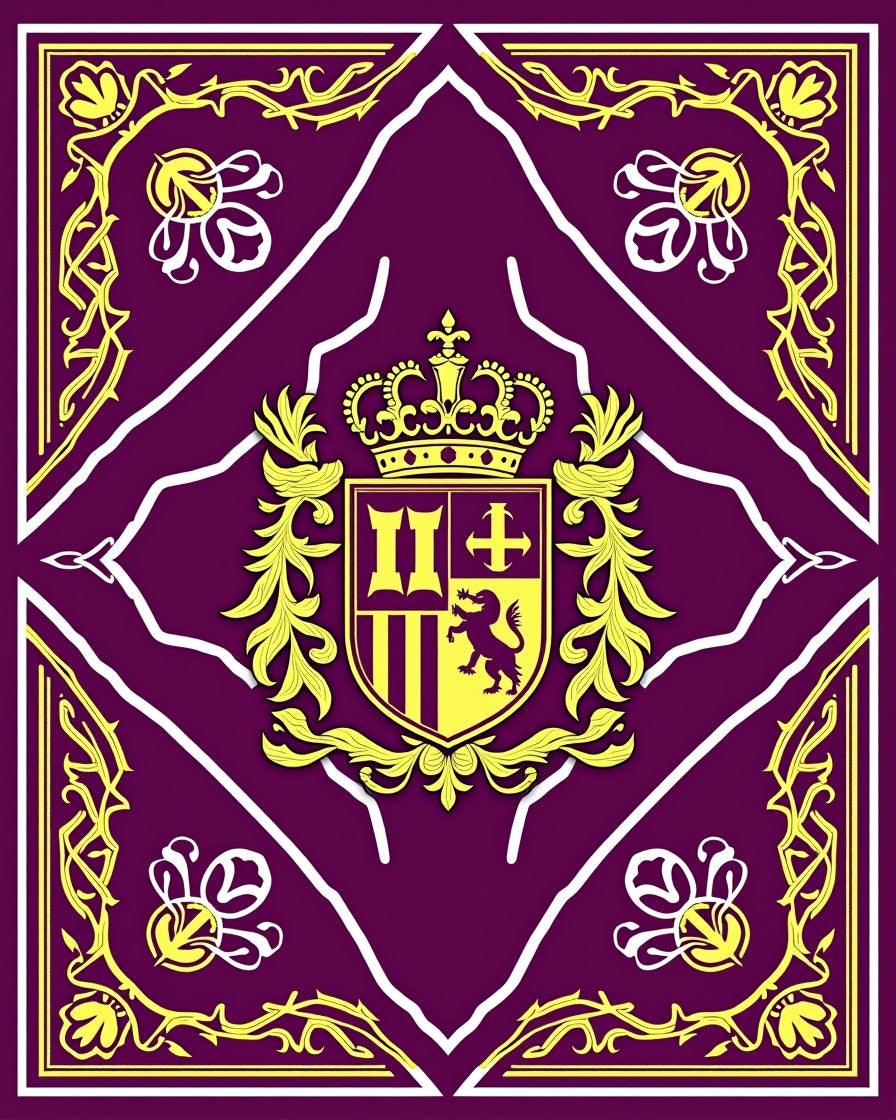 Plum and Gold Regal Crest Rug
