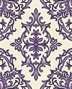 Ornate Purple Floral Medallion Rug