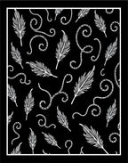 Black White Feather Swirls Collage Rug