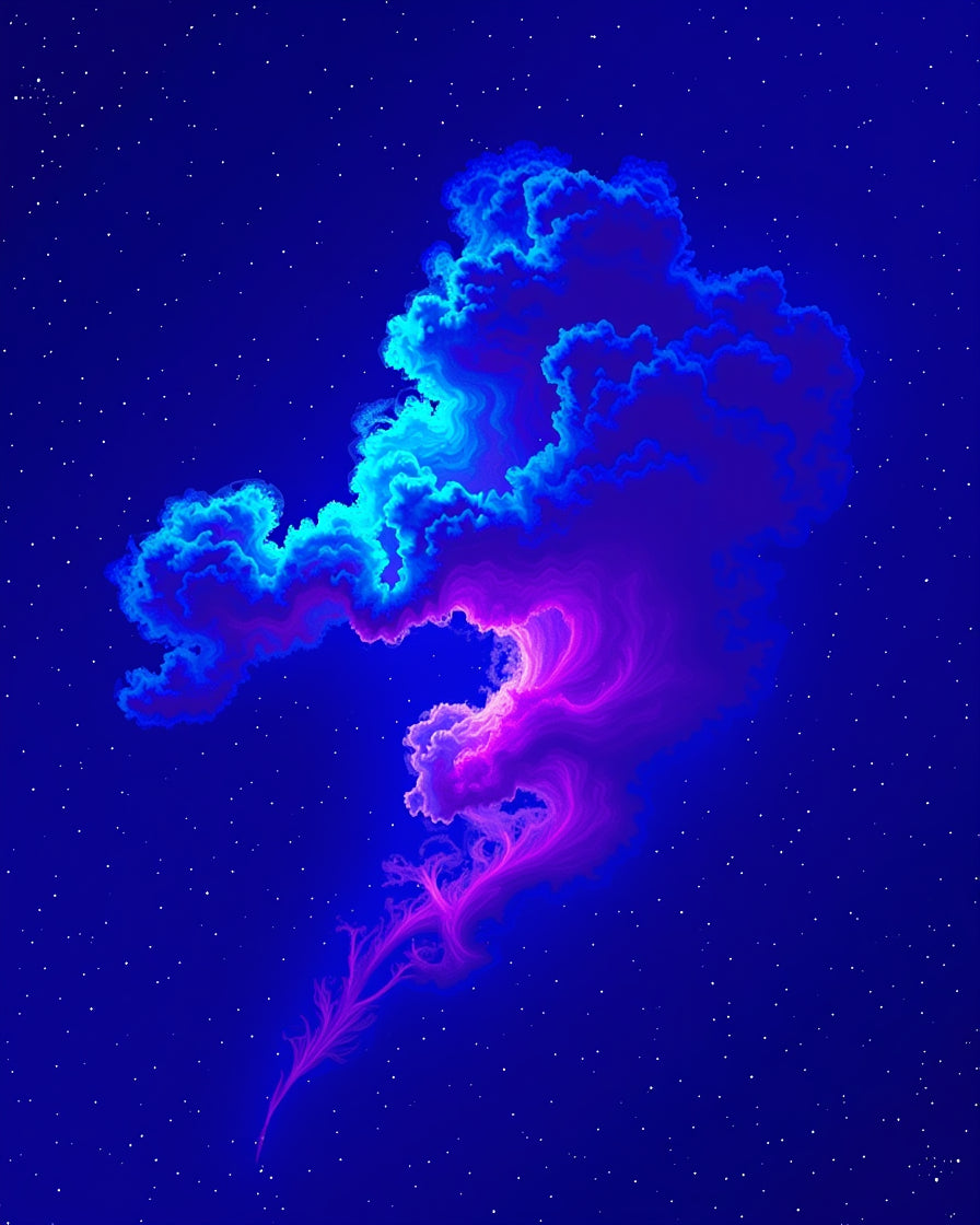 Deep Blue Nebula Cosmic Cloud Rug
